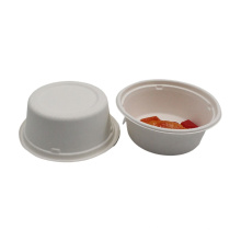 White Disposal Salad Round Bowl Bagasse Disposal Vegetable For Fast Food